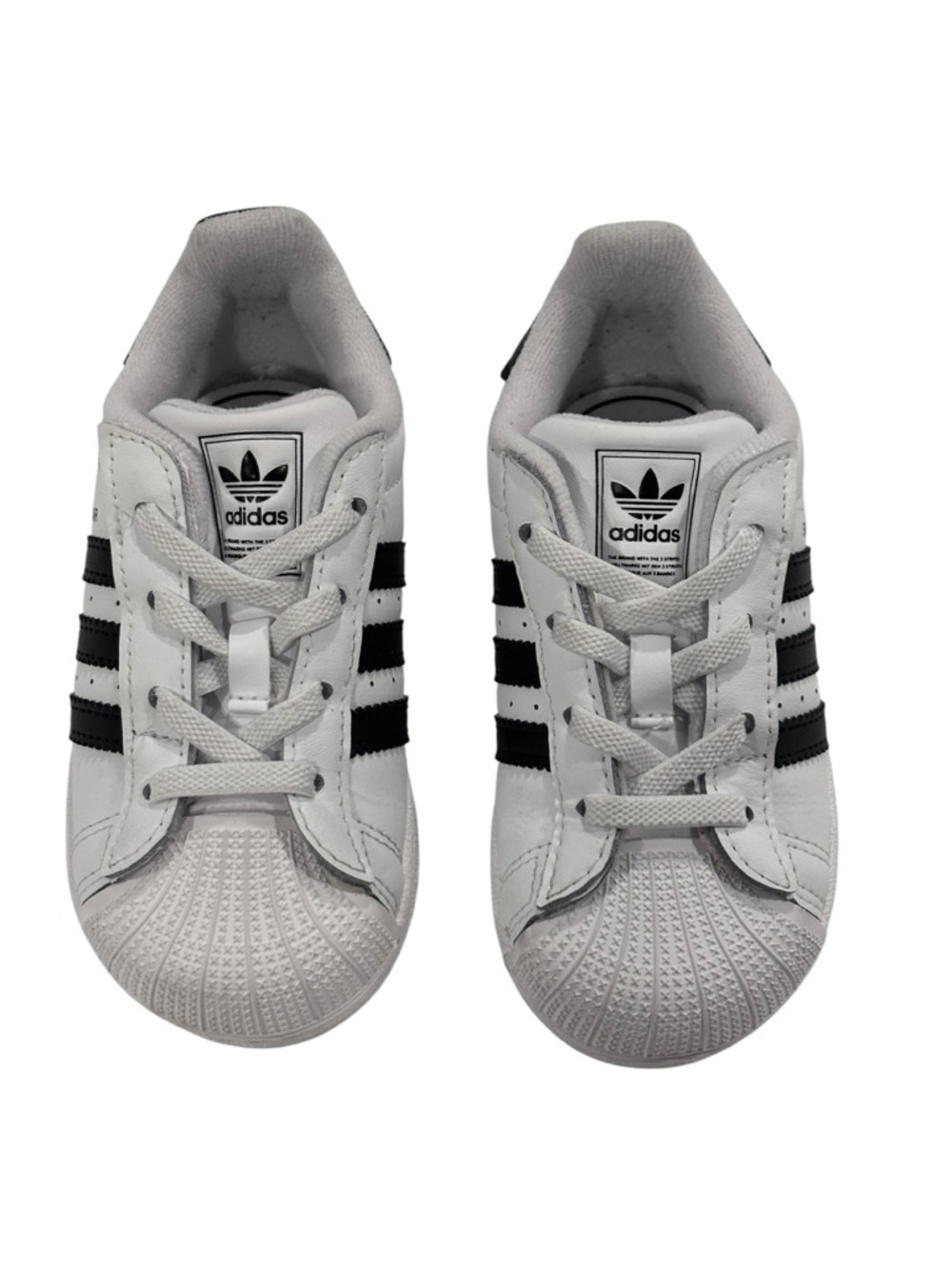 adidas Toddler White & Black Superstar Sneakers